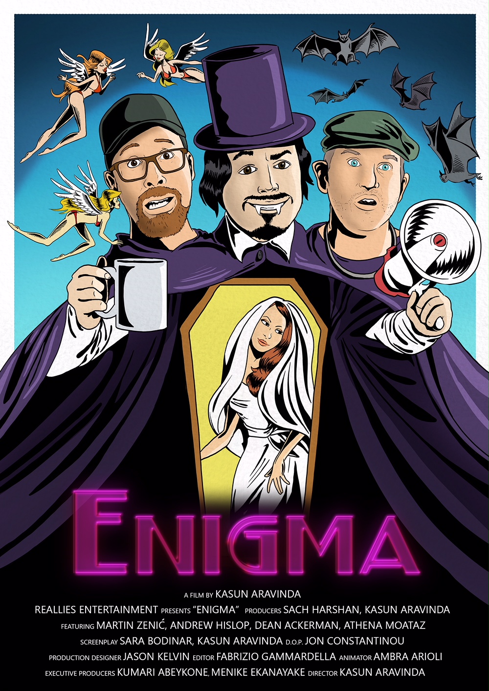 Dean Ackerman, Martin Zenic, Andrew T Hislop, and Athena Moataz in Enigma (2018)