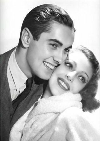 Tyrone Power and Loretta Young in Love Is News (1937)