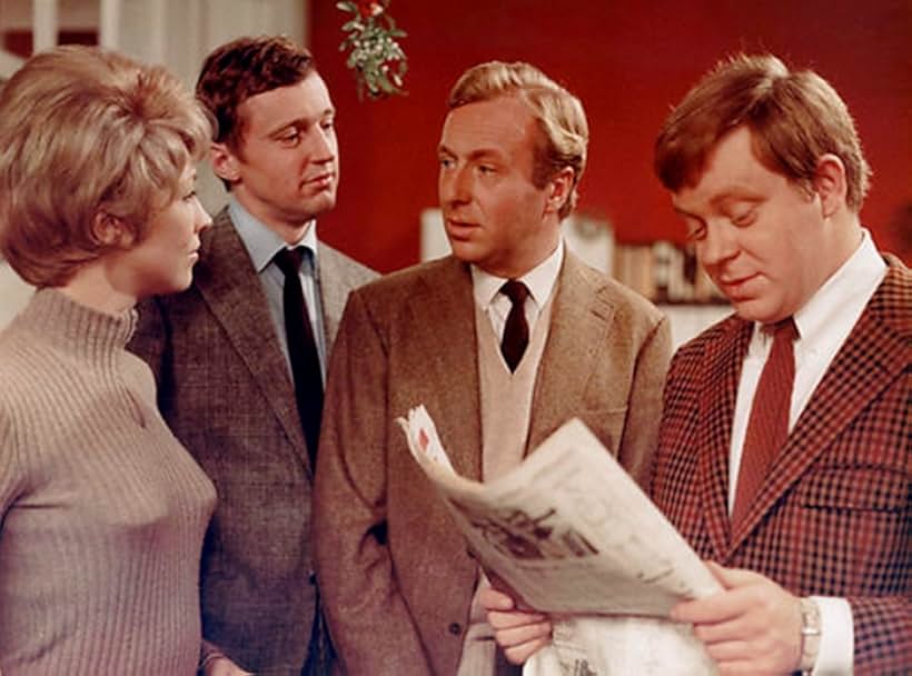 Benny Hansen, Henning Moritzen, Kirsten Peüliche, and Peter Steen in Tænk på et tal (1969)