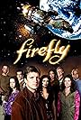 Adam Baldwin, Nathan Fillion, Ron Glass, Sean Maher, Jewel Staite, Gina Torres, Alan Tudyk, Morena Baccarin, and Summer Glau in Firefly (2002)