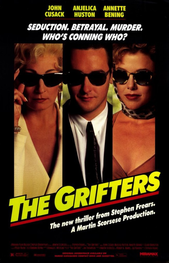 John Cusack, Annette Bening, and Anjelica Huston in The Grifters (1990)