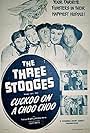 Moe Howard, Larry Fine, Victoria Horne, Shemp Howard, and Patricia Wright in Cuckoo on a Choo Choo (1952)