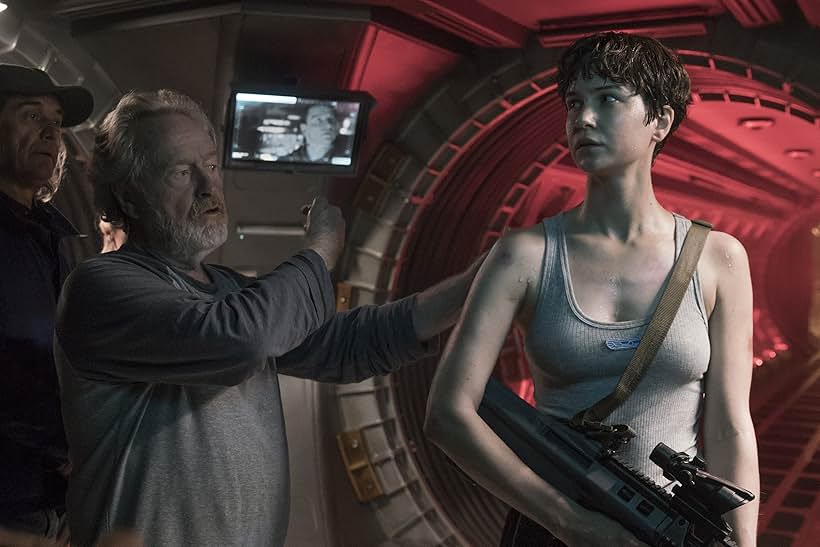 Ridley Scott and Katherine Waterston in Alien: Covenant (2017)