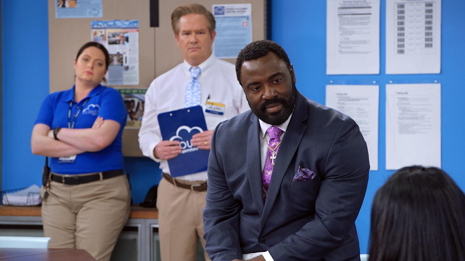 Mark McKinney, Bashir Salahuddin, and Lauren Ash in Superstore (2015)