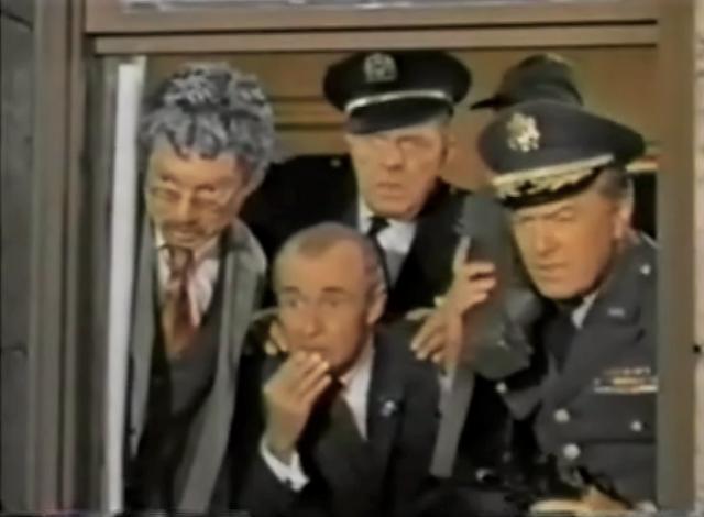 Liam Dunn, Johnny Haymer, Frank Maxwell, and Bill Zuckert in Captain Nice (1967)