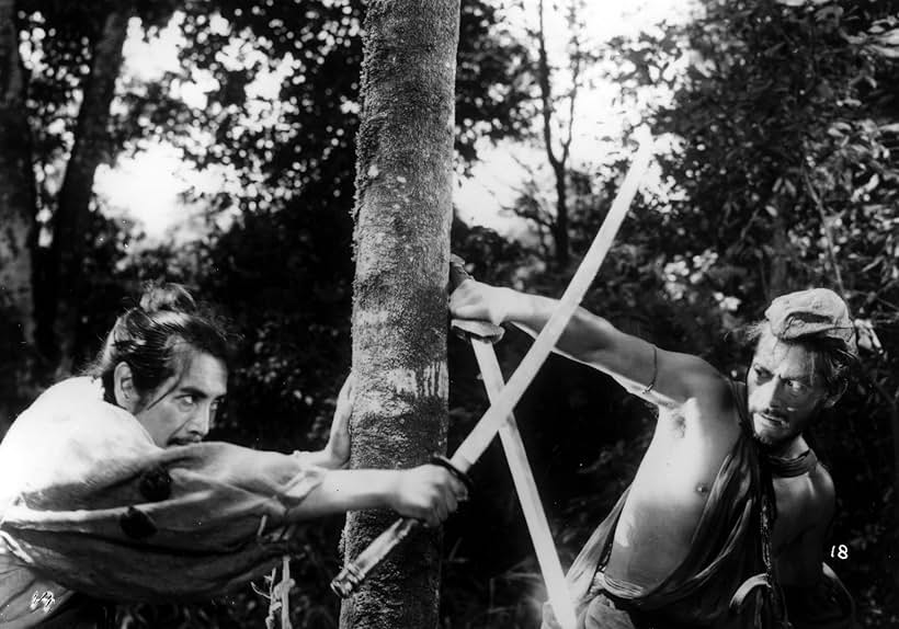 Toshirô Mifune and Masayuki Mori in Rashomon (1950)