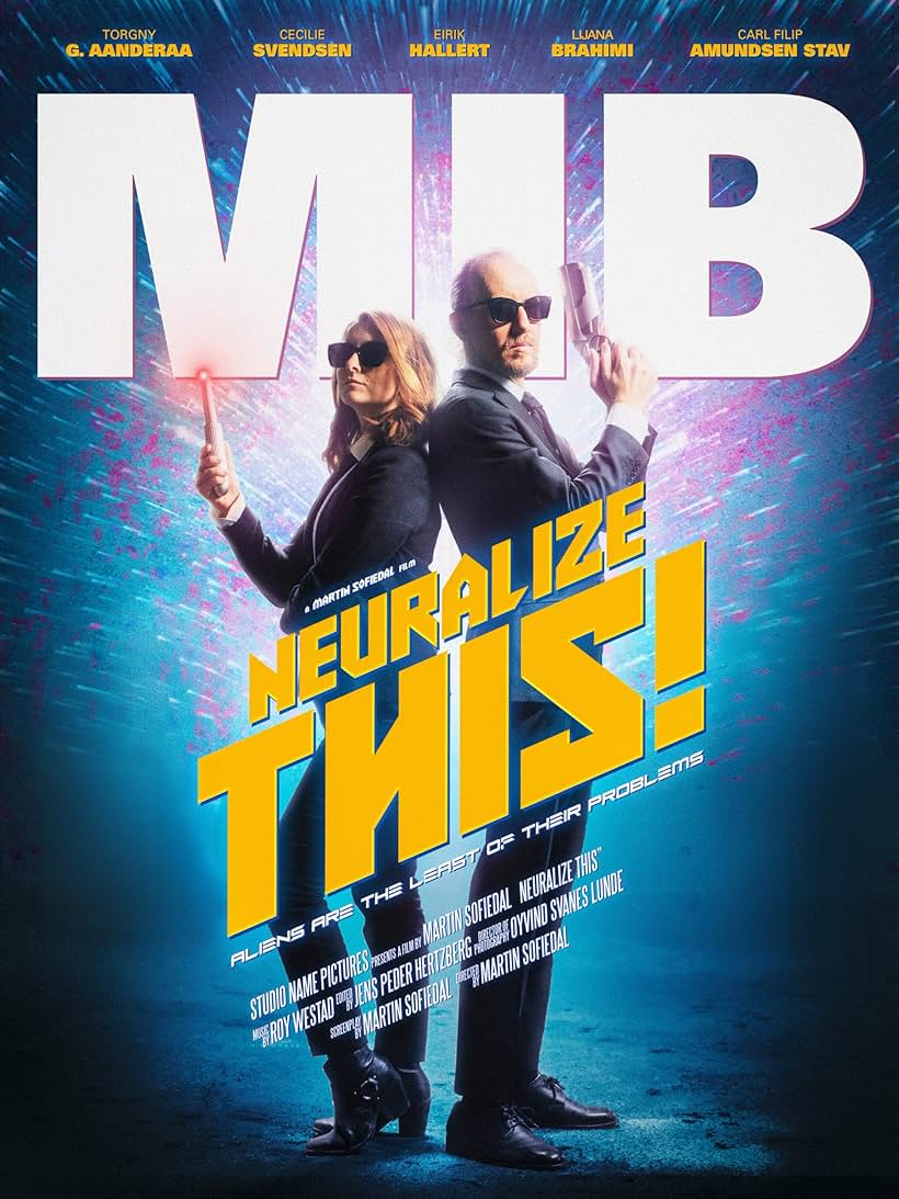 Torgny Gerhard Aanderaa, Øyvind Svanes Lunde, Jens Peder Hertzberg, Roy Westad, Martin Sofiedal, and Cecilie Svendsen in MIB: Neuralize this!