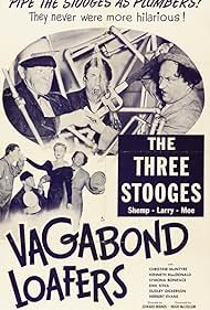 Moe Howard, Larry Fine, Shemp Howard, and Christine McIntyre in Vagabond Loafers (1949)