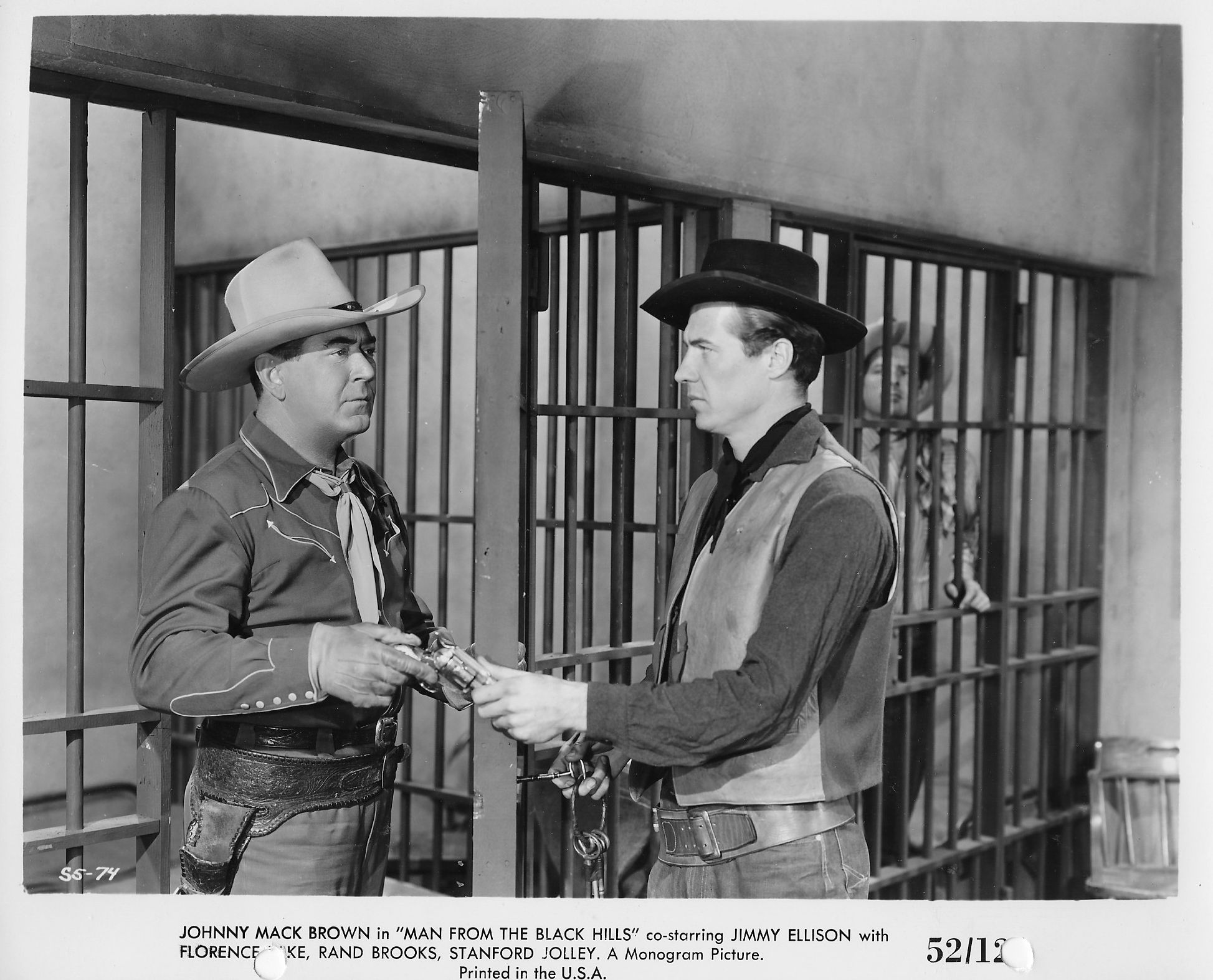 Robert Bray, Johnny Mack Brown, and James Ellison in Man from the Black Hills (1952)