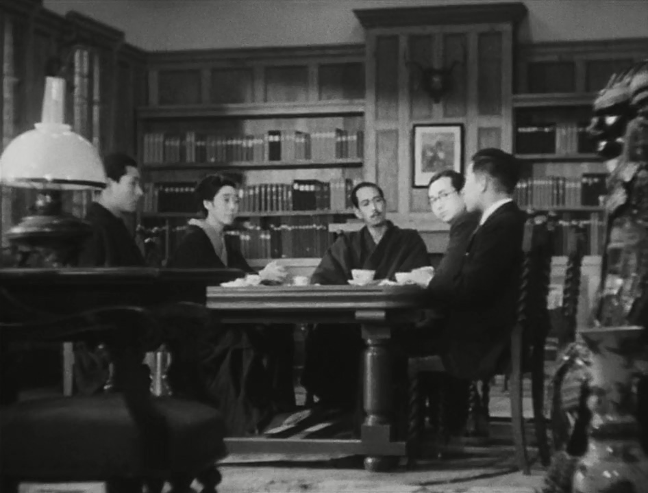 Reikichi Kawamura, Toshiaki Konoe, Shin Saburi, Tatsuo Saitô, and Mitsuko Yoshikawa in The Brothers and Sisters of the Toda Family (1941)