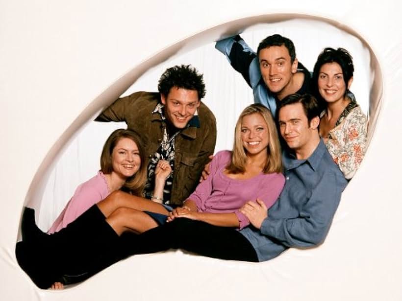 Sarah Alexander, Gina Bellman, Richard Coyle, Jack Davenport, Kate Isitt, and Ben Miles in Coupling (2000)