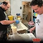 Michael Burnett and Trent Ward working on molds for Now Apocalypse.