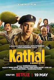 Vijay Raaz, Rajpal Naurang Yadav, Sanya Malhotra, and Anant Joshi in Kathal: A Jackfruit Mystery (2023)