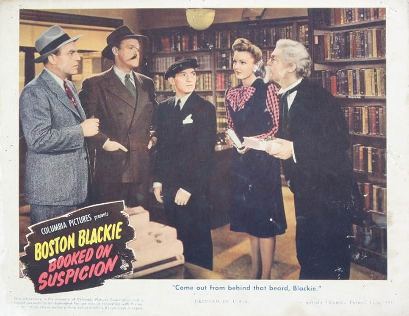 Richard Lane, Lynn Merrick, Chester Morris, George E. Stone, and Frank Sully in Boston Blackie Booked on Suspicion (1945)