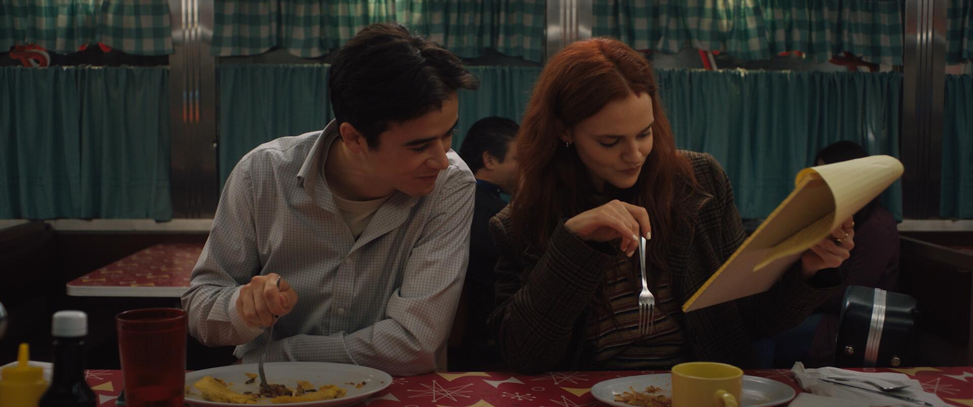 Keean Johnson and Madeline Brewer in The Ultimate Playlist of Noise (2021)