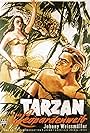 Acquanetta, Johnny Sheffield, and Johnny Weissmuller in Tarzan und das Leopardenweib (1946)