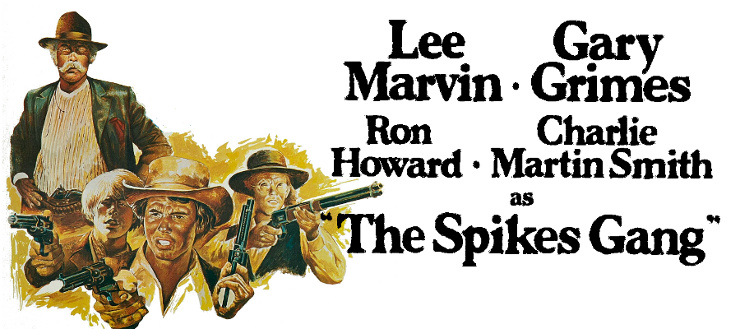 Ron Howard, Lee Marvin, Charles Martin Smith, and Gary Grimes in The Spikes Gang (1974)