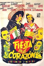 Antonio Aguilar, Fernando Casanova, Sonia Furió, Flor Silvestre, Verónica Loyo, and Amalia Mendoza in Fiesta en el corazón (1958)