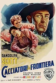 Randolph Scott, Dolores Dorn, and Marie Windsor in Cacciatori di frontiera (1954)