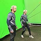 Aaron Taylor-Johnson and Stunt Double James Cox.  Avengers: Age Of Ultron (2015)