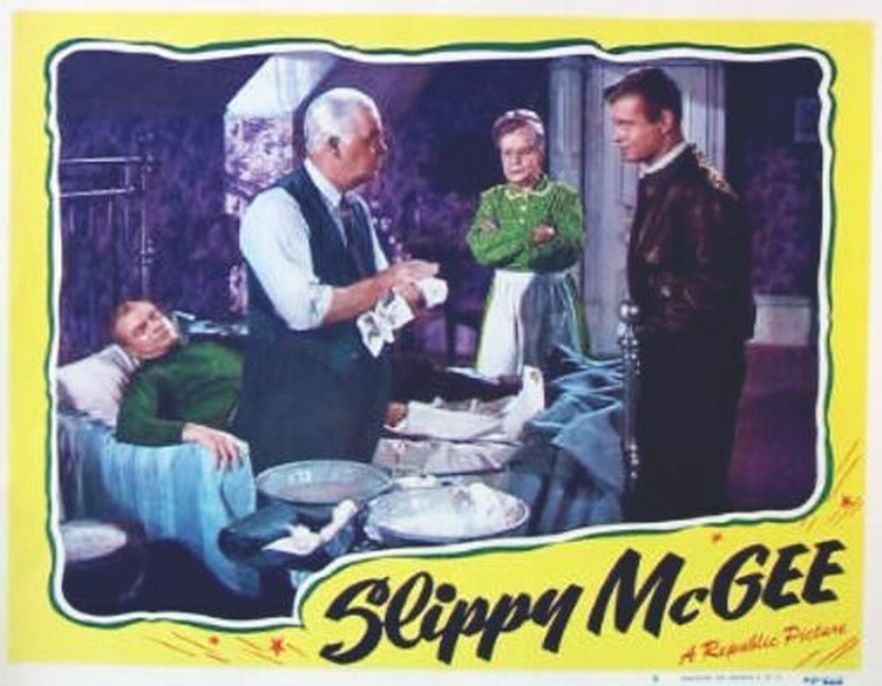 Don 'Red' Barry, Tom Brown, Harry Cheshire, and Maude Eburne in Slippy McGee (1947)