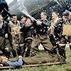 Sean Astin, Matthew Modine, Eric Stoltz, D.B. Sweeney, Billy Zane, Harry Connick Jr., Tate Donovan, Reed Diamond, Courtney Gains, and Neil Giuntoli in Memphis Belle (1990)