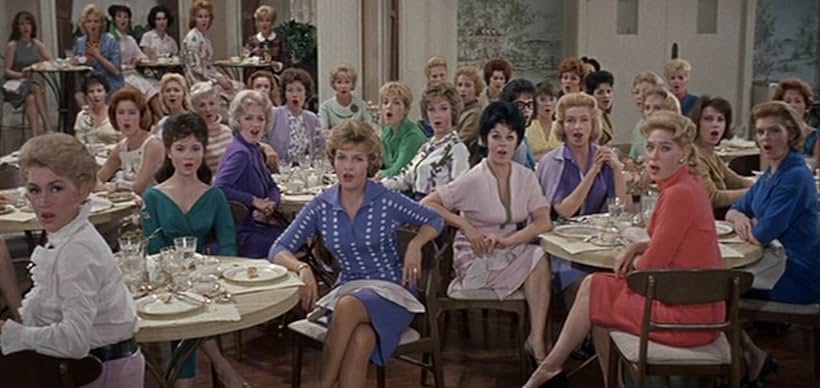 Dee Arlen, Francesca Bellini, Vicki Benet, Patricia Blair, Lillian Briggs, Peggy Cass, Bonnie Evans, Jacqueline Fontaine, Marianne Gaba, Hope Holiday, Gretchen Houser, Gloria Jean, Kay Tapscott, Karyn Kupcinet, Paula Lane, Mary LaRoche, Shary Marshall, Mary LeBow, Sylvia Lewis, Daria Massey, Ann McCrea, Faye Michael Nuell, Patricia Olson, Kathy Potter, Madlyn Rhue, Caroline Richter, Sheila Rogers, Nancy Root, Joan Staley, Pat Stanley, Patty Thomas, Darlene Tompkins, Gloria Tracy, Meri Welles, Beverly Wills, Dolores Erickson, and Lynn Ross in The Ladies Man (1961)