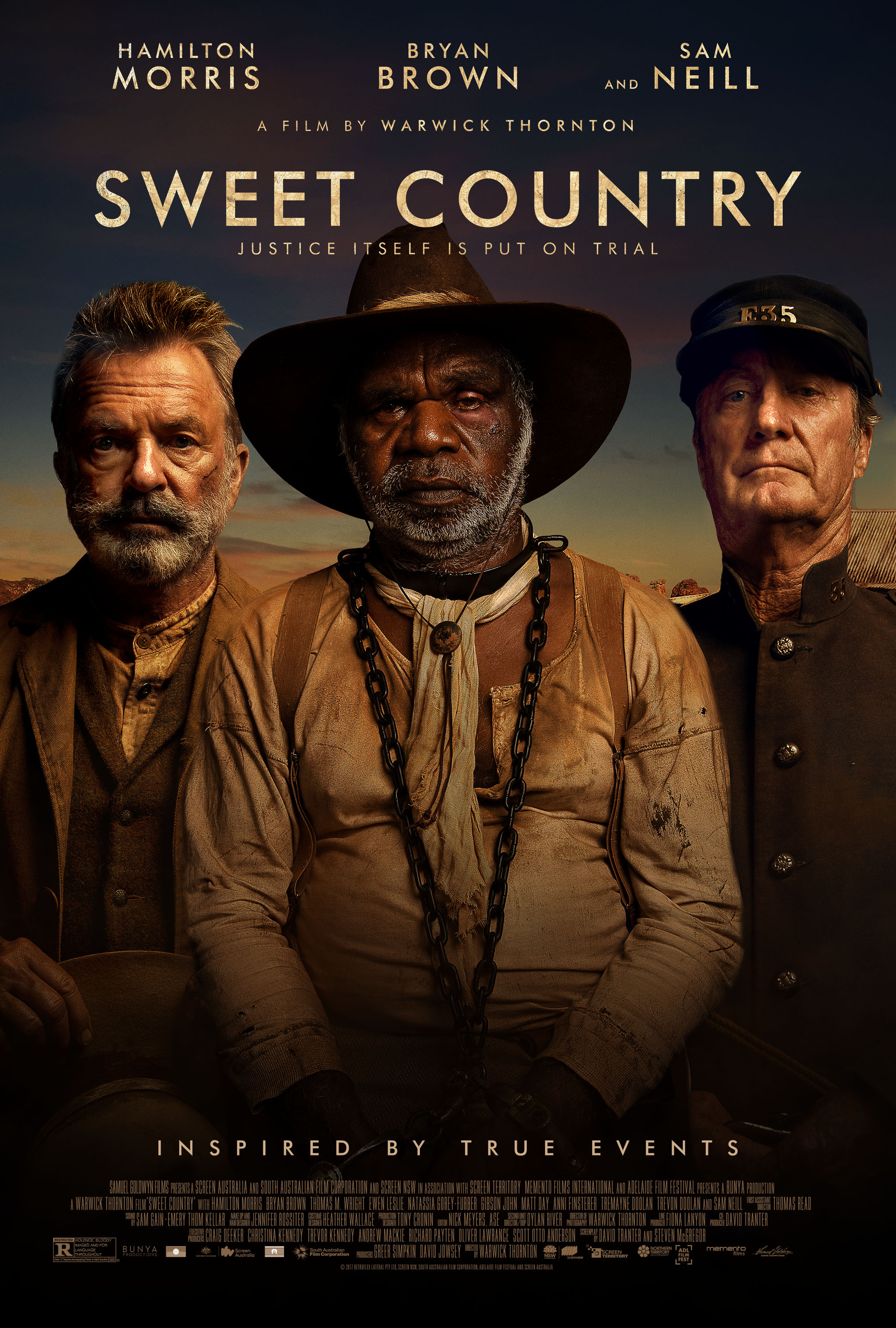 Sam Neill, Bryan Brown, and Hamilton Morris in Sweet Country (2017)