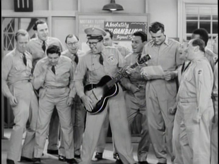 Maurice Brenner, Bernard Fein, Mickey Freeman, Tom Gilson, Maurice Gosfield, Jack Healy, Harvey Lembeck, Allan Melvin, and Phil Silvers in The Phil Silvers Show (1955)