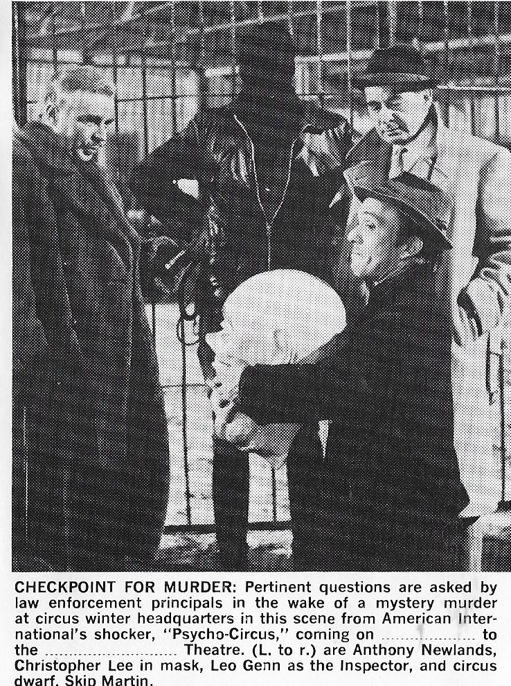 Christopher Lee, Leo Genn, Skip Martin, and Anthony Newlands in Psycho-Circus (1966)