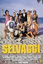 Cash Casia, Antonello Fassari, Ezio Greggio, Leo Gullotta, Cinzia Leone, Michele Merkin, Franco Oppini, Monica Scattini, Emilio Solfrizzi, and Carmela Vincenti in Selvaggi (1995)