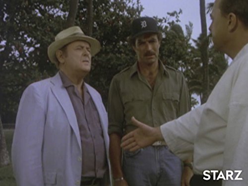 Tom Selleck, John Hillerman, and Eugene Roche in Magnum, P.I. (1980)