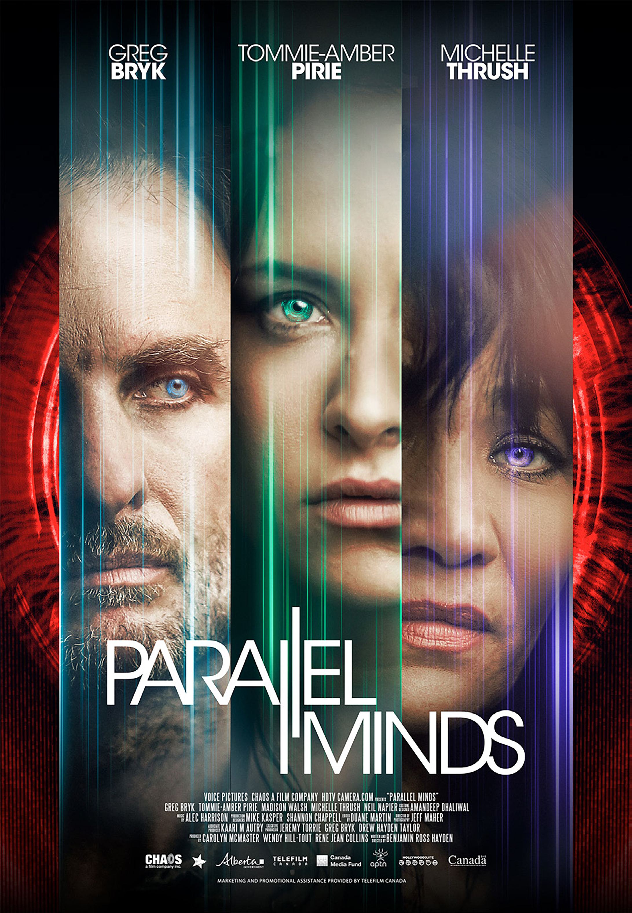 Greg Bryk, Michelle Thrush, and Tommie-Amber Pirie in Parallel Minds (2020)