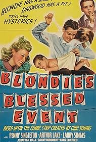 Arthur Lake, Larry Simms, Penny Singleton, Norma Jean Wayne, and Daisy in Blondie's Blessed Event (1942)