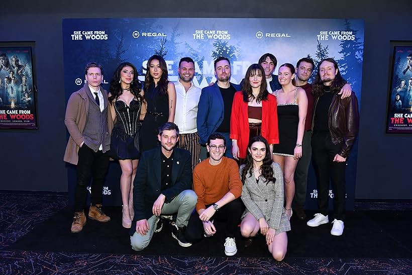 Cody Boccia, Spencer List, Clare Foley, Ehad Berisha, Erik Bloomquist, Carson Bloomquist, Tyler Elliot Burke, Giselle Torres, Cory Asinofsky, Emily Keefe, Adam Weppler, Madeleine Dauer, and Sienna Hubert-Ross at an event for She Came from the Woods (2022)