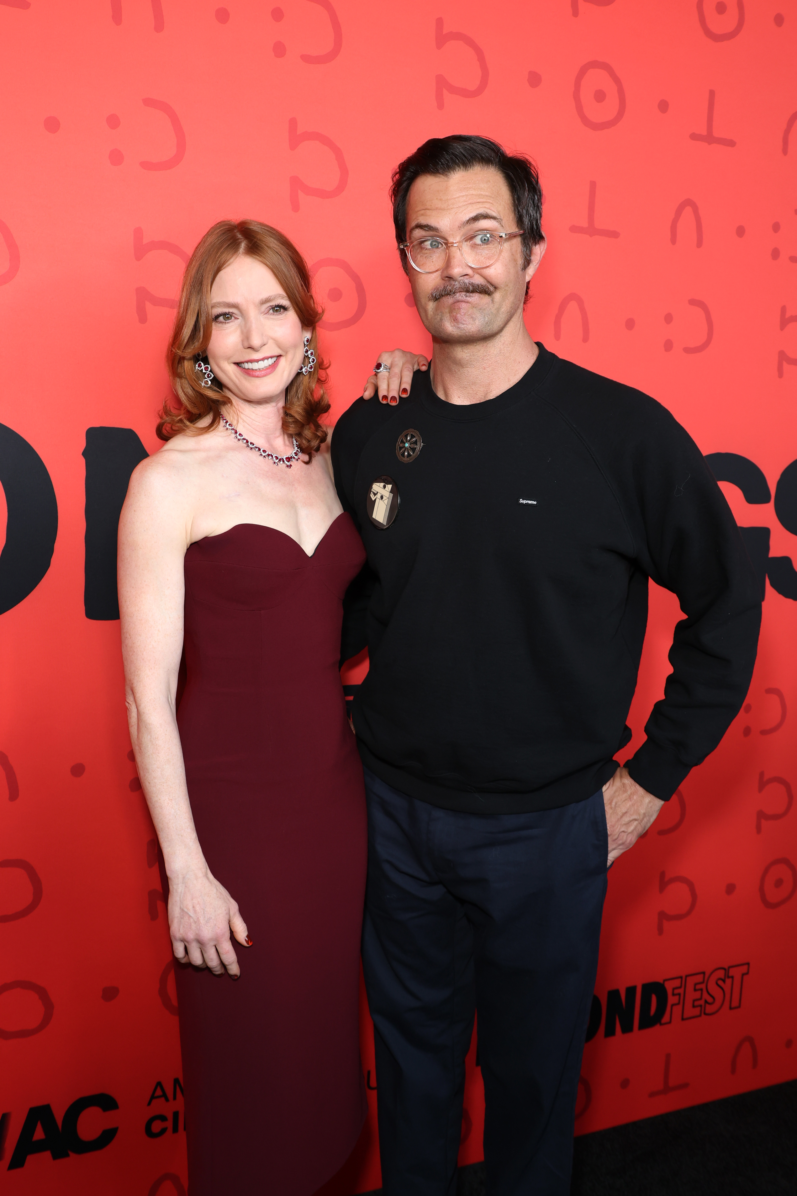 Alicia Witt and Osgood Perkins at an event for Longlegs (2024)