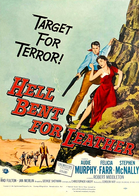 Audie Murphy and Felicia Farr in Hell Bent for Leather (1960)