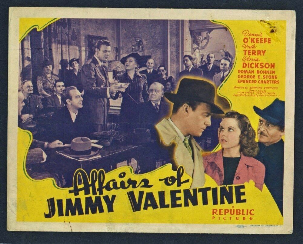 Dennis O'Keefe and Ruth Terry in The Affairs of Jimmy Valentine (1942)