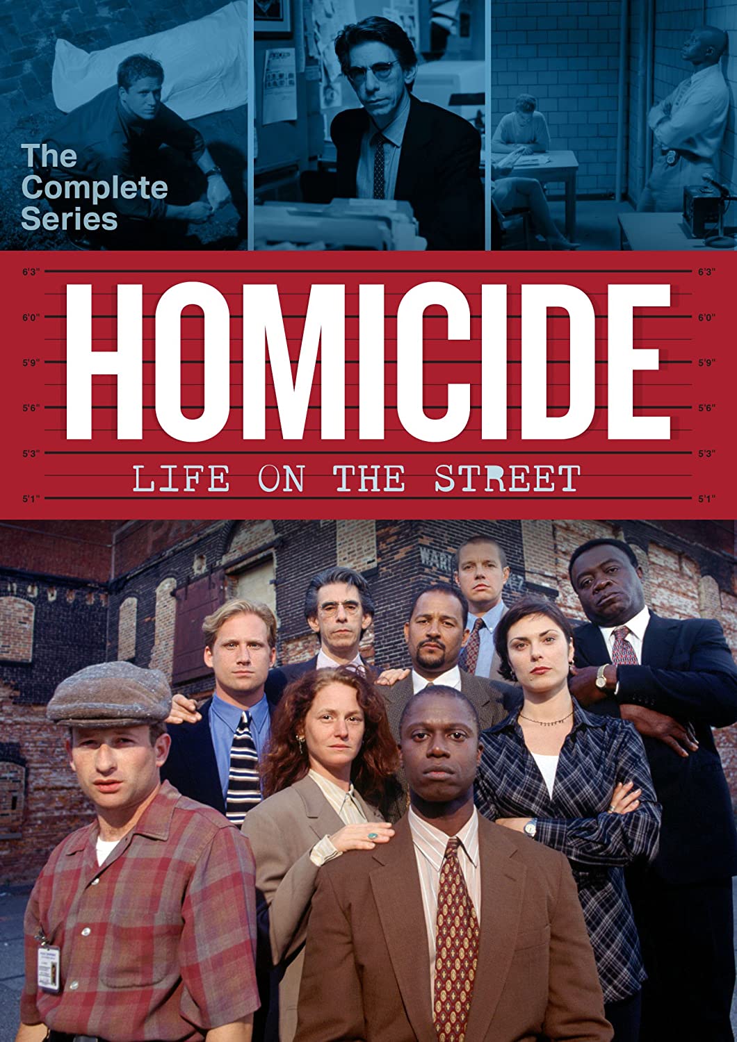 Michelle Forbes, Yaphet Kotto, Max Perlich, Kyle Secor, Richard Belzer, Andre Braugher, Reed Diamond, Clark Johnson, and Melissa Leo in Homicide: Life on the Street (1993)