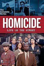 Michelle Forbes, Yaphet Kotto, Max Perlich, Kyle Secor, Richard Belzer, Andre Braugher, Reed Diamond, Clark Johnson, and Melissa Leo in Homicide: Life on the Street (1993)