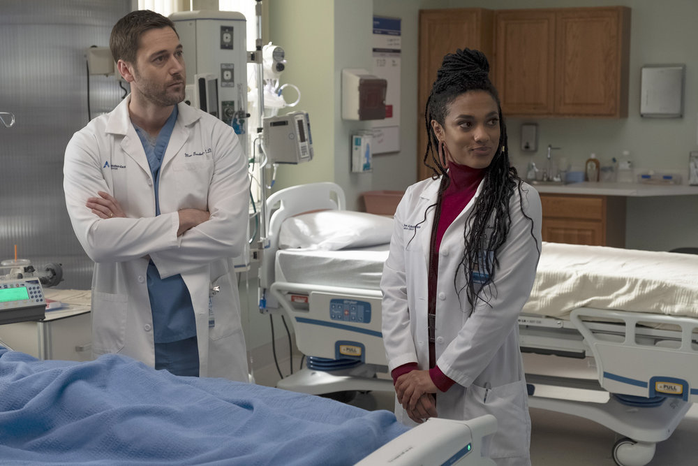 Freema Agyeman and Ryan Eggold in New Amsterdam (2018)