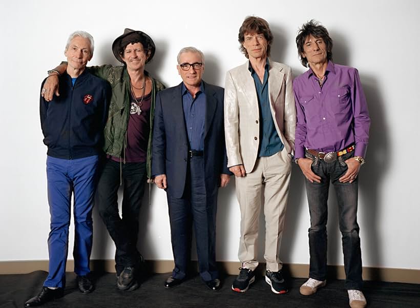 Martin Scorsese, Mick Jagger, Keith Richards, Charlie Watts, Ronnie Wood, and The Rolling Stones in Shine a Light (2008)