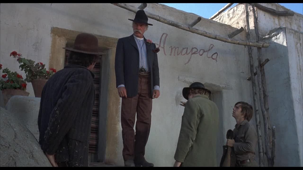 Ron Howard, Lee Marvin, Charles Martin Smith, and Gary Grimes in The Spikes Gang (1974)