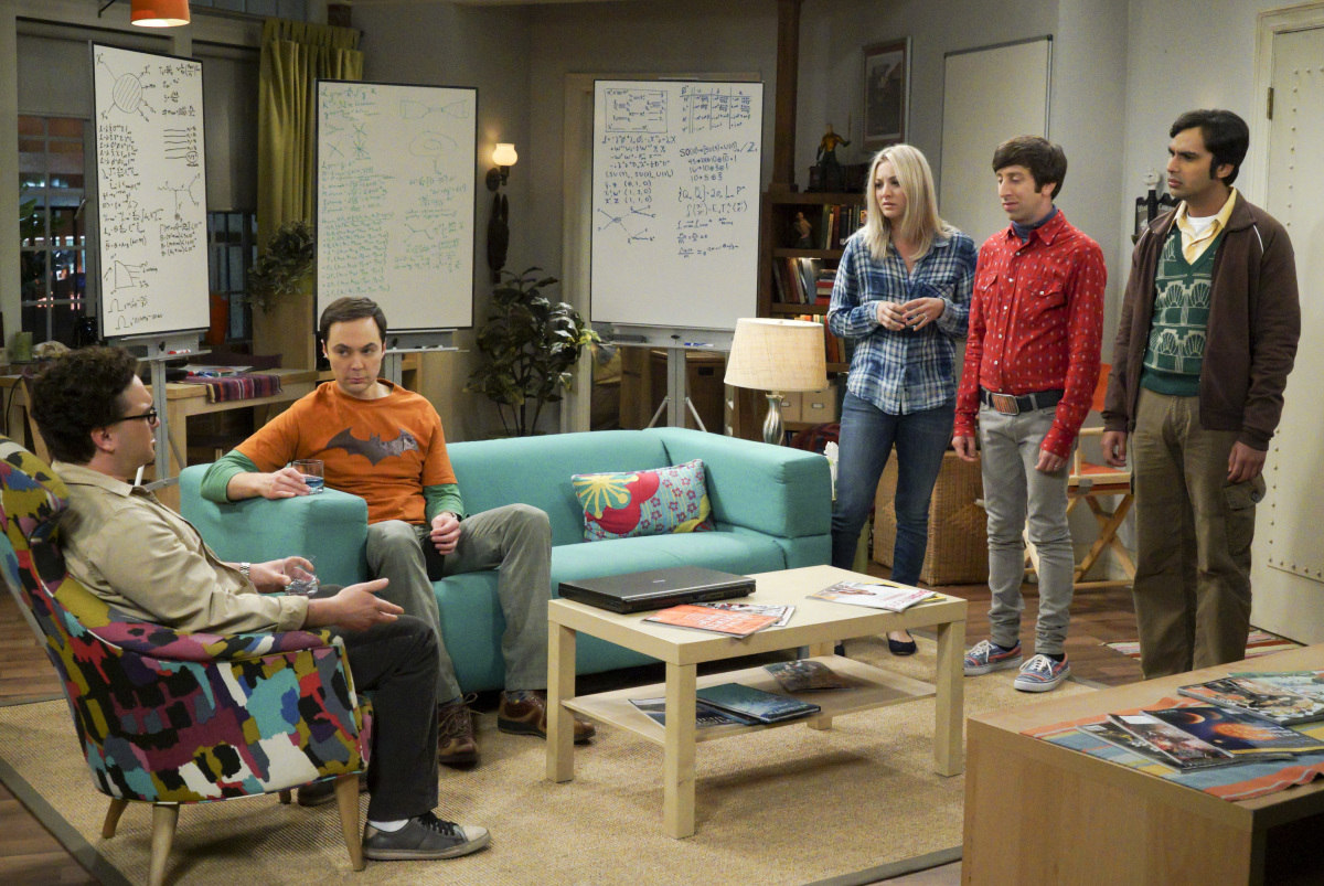 Kaley Cuoco, Johnny Galecki, Simon Helberg, Jim Parsons, and Kunal Nayyar in The Big Bang Theory (2007)