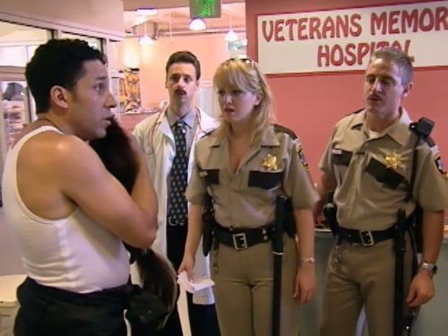 Carlos Alazraqui, Wendi McLendon-Covey, Kyle Dunnigan, and Oscar Nuñez in Reno 911! (2003)