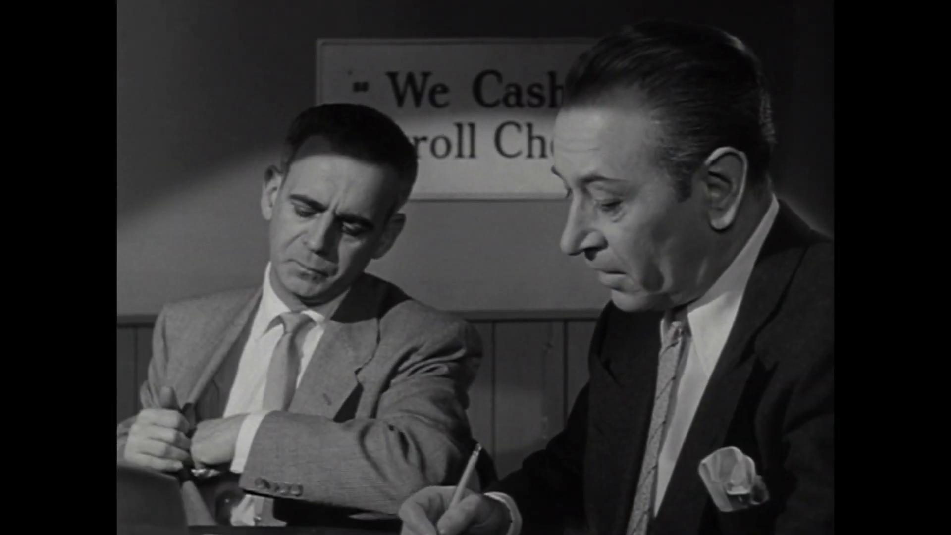 George Raft and Paul Stewart in Loan Shark (1952)