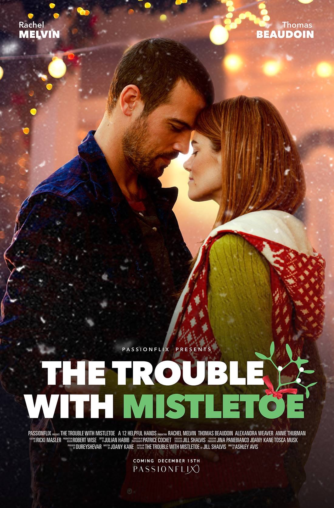 Rachel Melvin and Thomas Beaudoin in The Trouble with Mistletoe (2017)