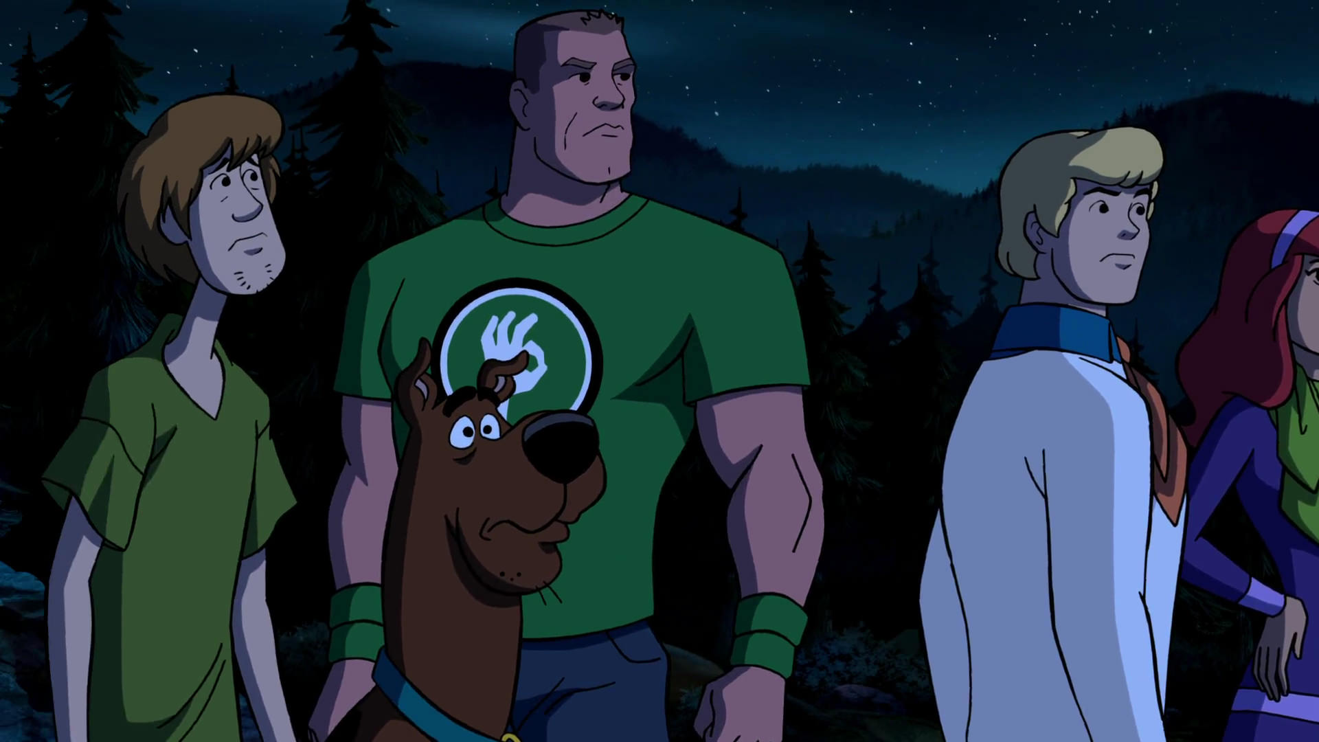 Matthew Lillard, Grey Griffin, Frank Welker, and John Cena in Scooby-Doo! WrestleMania Mystery (2014)