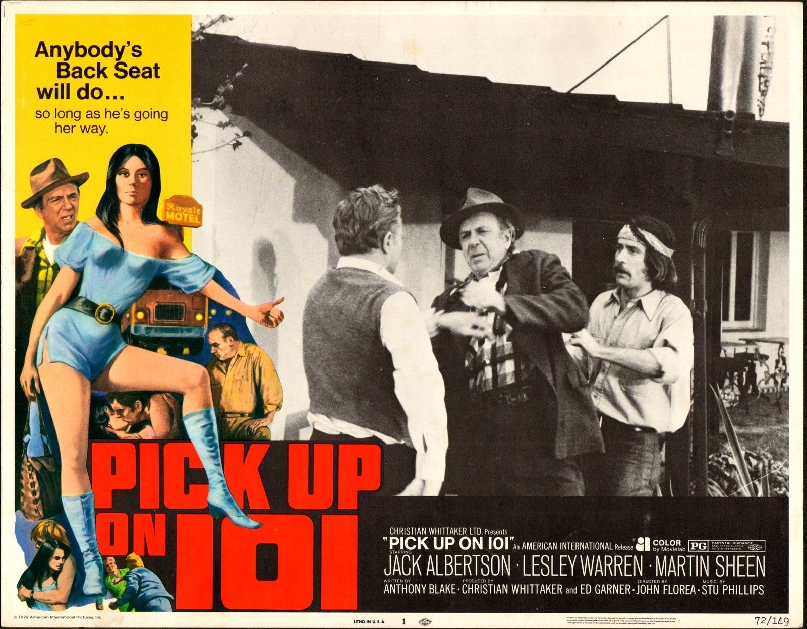 Martin Sheen, Jack Albertson, and William Mims in Pickup on 101 (1972)