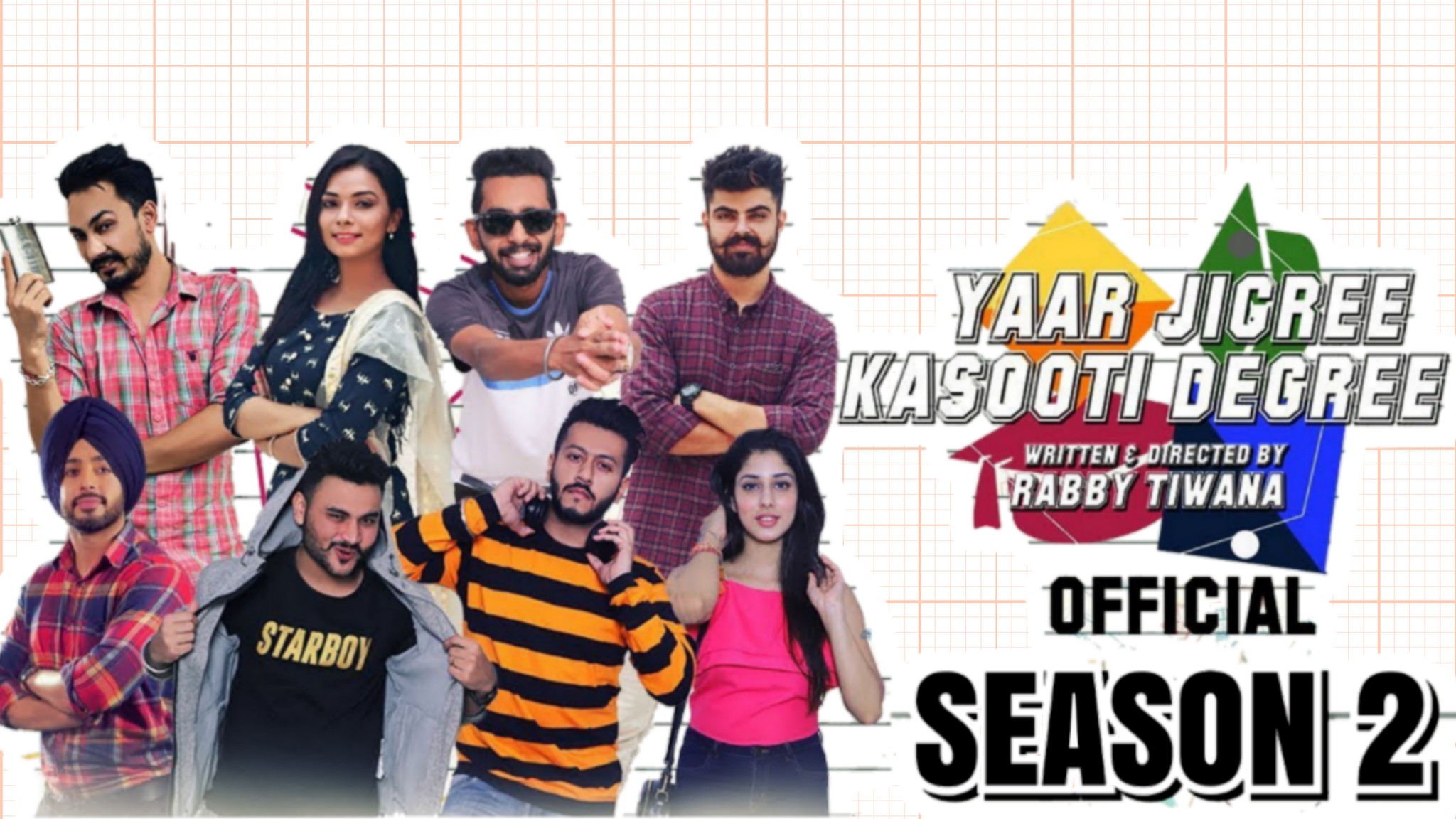 Karan Sandhawalia, Amrit Amby, Pawan Johal, Sukhdeep Sapra, Jasmin Bajwa, and Pukhraj Bhalla in Yaar Jigree Kasooti Degree (2018)